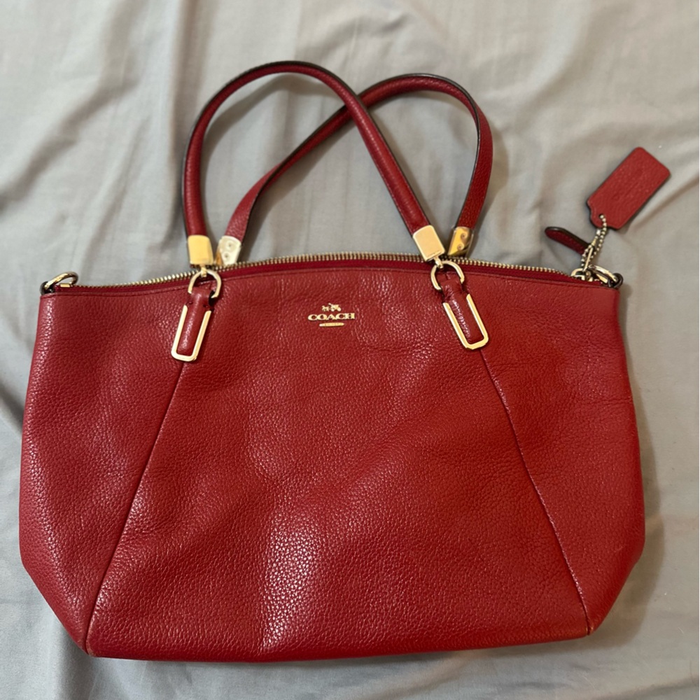 Coach Cherry Red Leather Tote